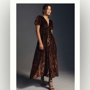 By Anthropologie Burnout Velvet dress